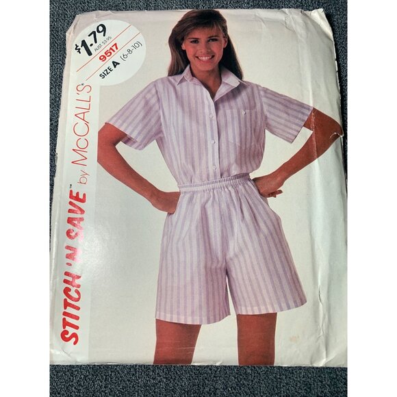 McCall's Misses Shirt Shorts Sewing Pattern sz 6-10 9517 - uncut - Picture 9 of 9